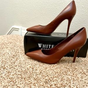 SOLD SOLD SOLD        WHBM Olivia Rich Mahogany Leather Pumps Size 9